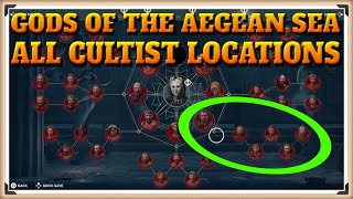 Assassins Creed Odyssey All GODS OF THE AEGEAN SEA Cultist Locations  Cult Unmasked Trophy [upl. by Luemas]