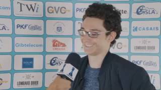 Round 9 Gibraltar Chess postgame interview with Fabiano Caruana [upl. by Ardnohsal]