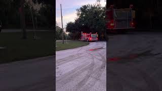 Inverness Fire Department Reserve Engine 2 assisting CRFD during hurricane crystalriverflorida [upl. by Enilasor]