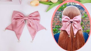 Create A Simple Hair Bow with Fish Tails  How to Make a Hair Bow  Unique Hair Bow Making at Home [upl. by Dieter]