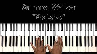 Summer Walker quotNo Lovequot Piano Tutorial [upl. by Llehcar472]