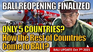 BALI REOPENING FINALIZED and travel regulation [upl. by Ahseetal]