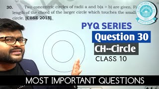 30 Two concentric circles of radii a and b a b are given Find the length of the chord of the [upl. by Assyram36]