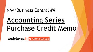 Purchase Credit Memo in NAVBusiness Central [upl. by Notlek]