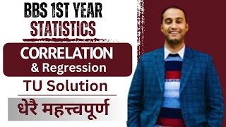 Correlation and Regression in Nepali  TU Solution  BBS 1st year Business Statistics Gurubaa [upl. by Gnex]