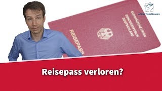 Reisepass verloren  Was jetzt  Rechtsanwalt Dr Achim Zimmermann [upl. by Ileek]