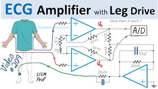 EKG ECG Amplifier with Right Leg Drive Explained [upl. by Aniratak]