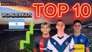 TOP 10 🔥 WONDERKIDS ARGENTINOS 🇦🇷 FM24 [upl. by Dorren]