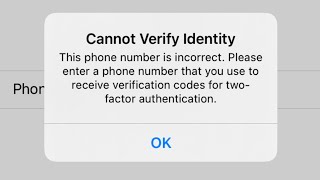 Fixed  CANNOT VERIFY IDENTITY Error On iPhone iPad iPod iOS 131415  Fixed Apple iD Error [upl. by Akimik]