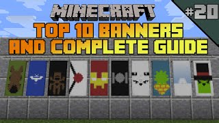 Minecraft top 10 banner designs Ep 20 With tutorial [upl. by Kcireddor]