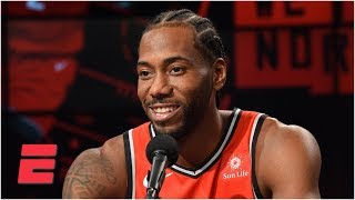 Kawhi Leonard media day press conference with Kawhi laugh  NBA Media Day  ESPN [upl. by Cirilo]