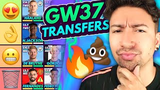 FPL GW37 BEST DOUBLE GAMEWEEK TRANSFERS  Transfer Tier List DGW37  Fantasy Premier League 202324 [upl. by Irrahs]