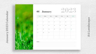 January 2023 Printable Calendar Template Free Download [upl. by Hpesojnhoj]