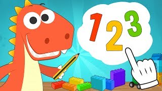 Learn with Eddie Numbers and Colours with LEGO Pieces 🧩 Eddie the Dinosaur Learns to Count [upl. by Aracot628]