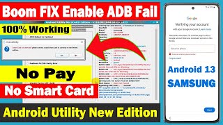 Samsung FRP Enable ADB not working  Samsung frp bypass 2023 adb enable failed  No SCard Edition [upl. by Aikimat]