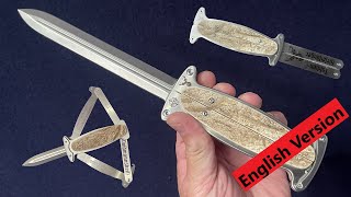 Folding quotHirschfängerquot Pantographic Knife [upl. by Avenej307]