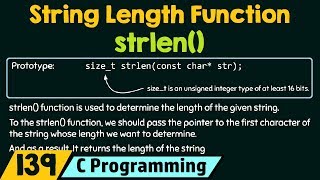 String Length Function  strlen [upl. by Alford]