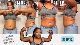 REALISTIC no diet 25 day weight loss challenge RESULTS [upl. by Vincentia24]