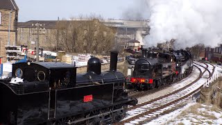 Keighley Worth Valley Railway gala 2023 Snow and steam the perfect combination [upl. by Kitty244]