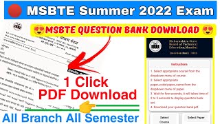 How to Download MSBTE Summer 2022 Exam Question Bank📝MSBTE Latest Updates [upl. by Ladnek926]