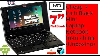 Cheap 7 inch Black Mini Laptop Netbook from china Unboxing [upl. by Neleag951]