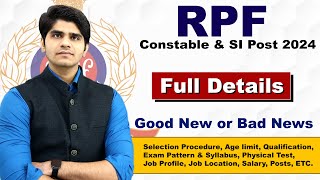 RPF Constable amp SI Recruitment 2024  Notification Out  New Vacancy [upl. by Notyrb]