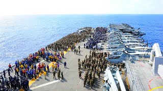 Aircraft Carrier Operations Aboard a Floating City at Sea [upl. by Bysshe]