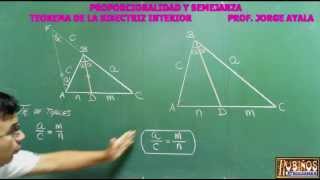 EL TEOREMA DE LA BISECTRIZ INTERIOR EN PROPORCIONALIDAD  DEMOSTRACION [upl. by Elvis]