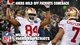 49ers vs Patriots Wk 15 2012  Kaepernick amp Harbaugh Outlast Brady amp Belichick  NFL Highlights [upl. by Cathyleen]