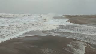 Overwash at the zandmotor during storm surge [upl. by Amye620]