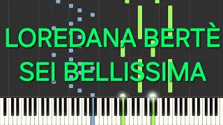 loredana bertèsei bellissimarallentatoslowpiano facile easy tutorial [upl. by Arot973]