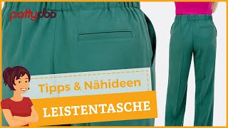 Leistentasche nähen lernen  Anleitung für einfache Tasche zum Einnähen in Hosen amp Jacken 👖 [upl. by Pond]