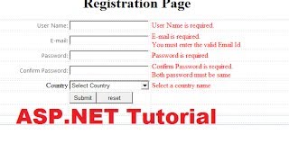 ASPNET Tutorial 2 How to Create a Login website  Validation Controls  Registration Page [upl. by Ekaj]