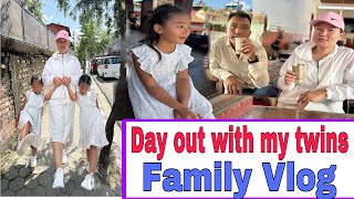 Day out with my twins familyvlog dashain2081 shopping [upl. by Dorfman456]