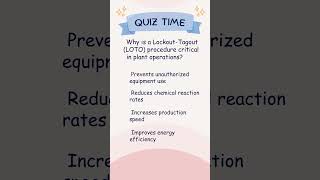 Why is LockoutTagout LOTO Critical in Plant Operations  Safety First loto safety quiz [upl. by Marcell285]