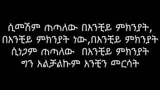 Tedy yo ባንቺ ምክንያት lyrics video2018 [upl. by Ahseki735]