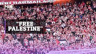 quotFree Palestinequot Athletic Bilbao fans chant against Israeli footballer [upl. by Seel]