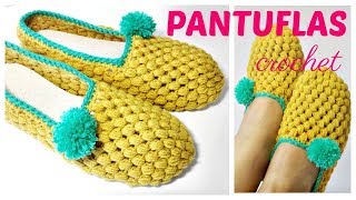 Pantuflas a crochet para adultos todas las tallas [upl. by Nauqyaj26]