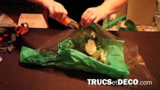 Emballer un bouquet de fleurs comme le fleuriste  Tutoriel par trucsetdecocom [upl. by Pentheam162]