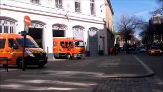 PARIS  BSPP  Pompiers de Paris  Départ feu des 2 PS de Plaisance  retour dinter du VSAV [upl. by Noirad]