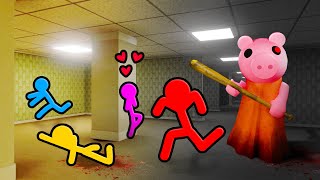 Stickman VS Minecraft Piggy Backrooms Survival  AVM Shorts Animation [upl. by Willner607]