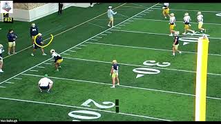 Notre Dame LB coach Max Bullough  LB Zone Drop TechniqueDrills [upl. by Alurd886]