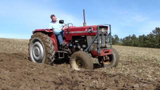 Massey Ferguson 165 ploughing [upl. by Ydak]