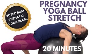 Pregnancy Yoga Ball Stretches [upl. by Sabec]