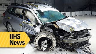 IIHS launches new passengerside crash test  IIHS News [upl. by Bollen]