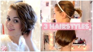 From SHORT to LONG 3 easy HAIRSTYLES ENGLISH [upl. by Akenit]