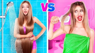 Cabelo Comprido vs Cabelo Curto  Problemas De Meninas Com Cabelo Curto vs Cabelo Muito Longo [upl. by Holihs]