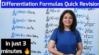 Differentiation Formulas With Trick  Limits and Derivatives Class 11  Derivatives Formulas  NCERT [upl. by Notna]