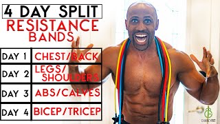 TWO MUSCLE GROUPS PER DAY SPLIT PLAN  FULL WEEK WORKOUT PLAN WITH RESISTANCE BAND AT HOME [upl. by Noizneb]