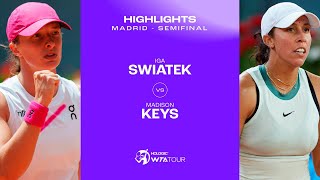 Iga Swiatek vs Madison Keys  2024 Madrid Semifinal  WTA Match Highlights [upl. by Elodea50]